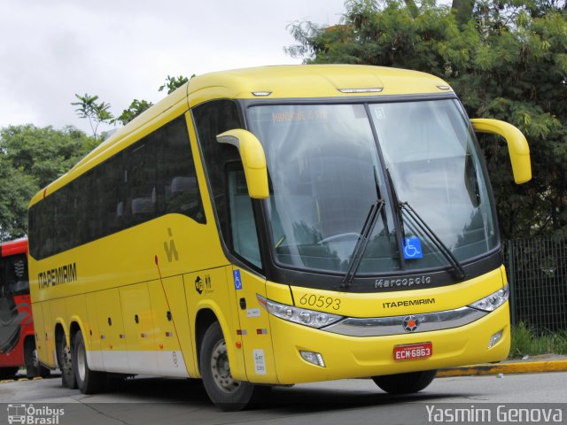 Viação Itapemirim 60593 na cidade de São Paulo, São Paulo, Brasil, por Yasmim Genova. ID da foto: 2892350.