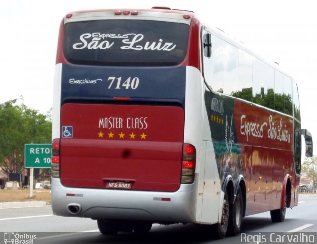 Expresso São Luiz 7140 na cidade de Abadiânia, Goiás, Brasil, por Regis Carvalho. ID da foto: 2893402.