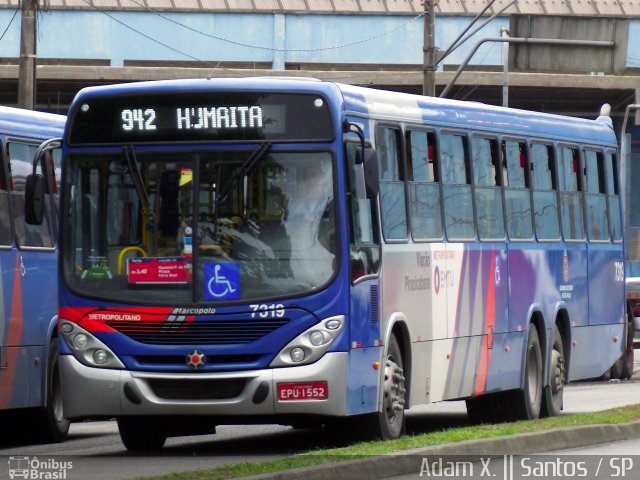 Viação Piracicabana 7319 na cidade de Santos, São Paulo, Brasil, por Adam Xavier Rodrigues Lima. ID da foto: 2893380.