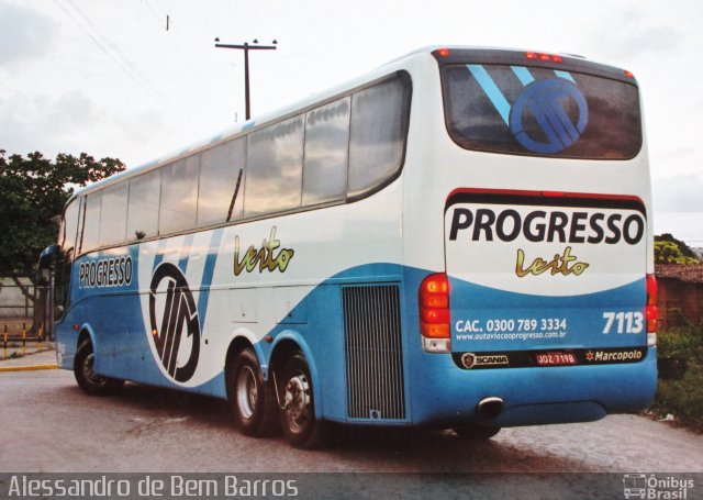 Auto Viação Progresso 7113 na cidade de Recife, Pernambuco, Brasil, por Alessandro de Bem Barros. Número da foto: #2895011.