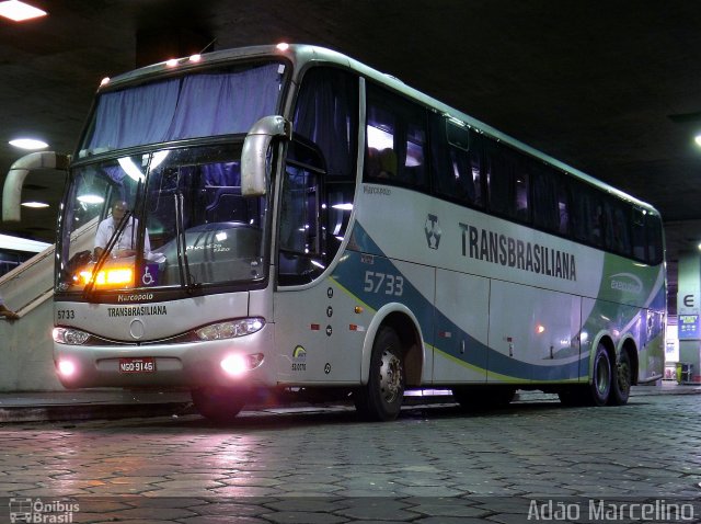 Transbrasiliana Transportes e Turismo 5733 na cidade de Belo Horizonte, Minas Gerais, Brasil, por Adão Raimundo Marcelino. ID da foto: 2898904.