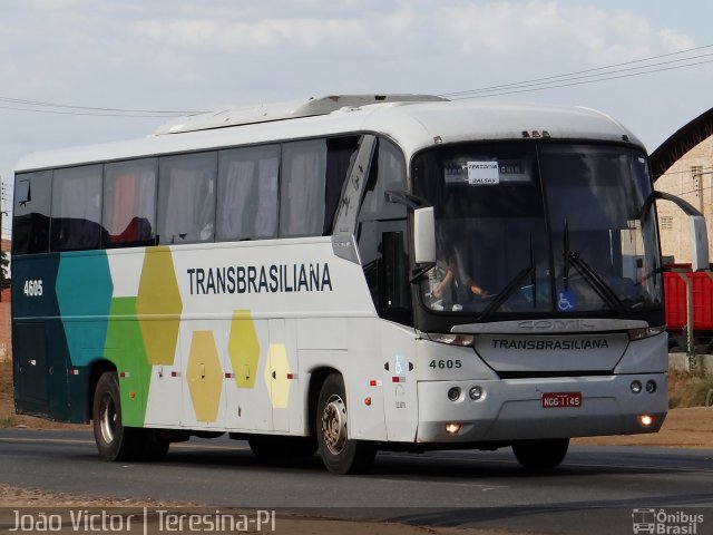 Transbrasiliana Transportes e Turismo 4605 na cidade de Teresina, Piauí, Brasil, por João Victor. ID da foto: 2898782.