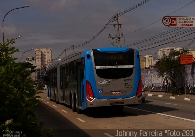 Viação Cidade Dutra 6 1737 na cidade de São Paulo, São Paulo, Brasil, por Johnny Ferreira. ID da foto: 2950961.