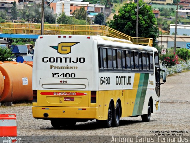 Empresa Gontijo de Transportes 15480 na cidade de João Monlevade, Minas Gerais, Brasil, por Antonio Carlos Fernandes. ID da foto: 2970696.