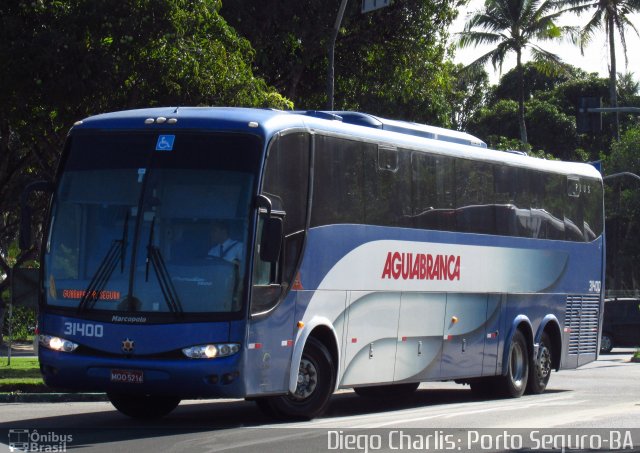 Viação Águia Branca 31400 na cidade de Porto Seguro, Bahia, Brasil, por Diego Charlis Coelho. ID da foto: 2973432.