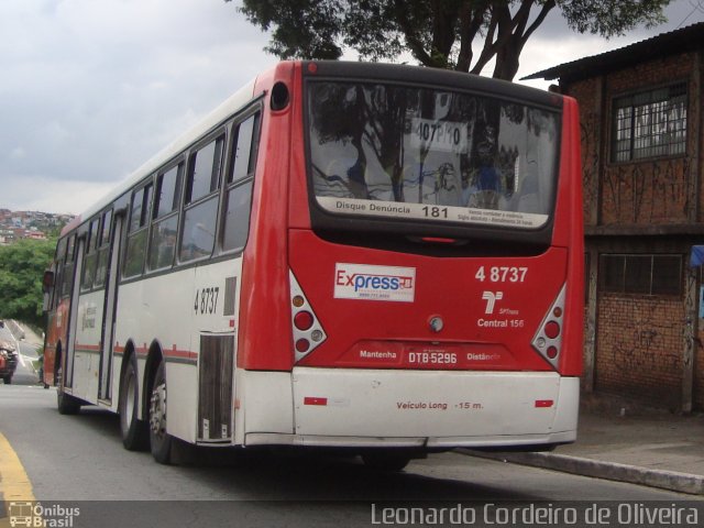 Express Transportes Urbanos Ltda 4 8737 na cidade de São Paulo, São Paulo, Brasil, por Eduardo de Oliveira. Número da foto: #2972565.