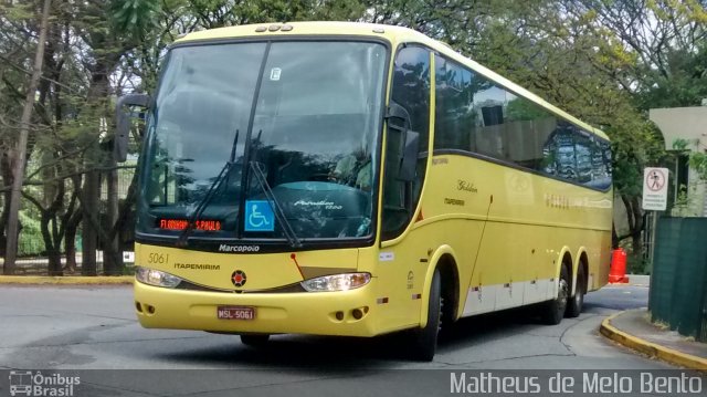 Viação Itapemirim 5061 na cidade de São Paulo, São Paulo, Brasil, por Matheus de Melo Bento. ID da foto: 2974105.