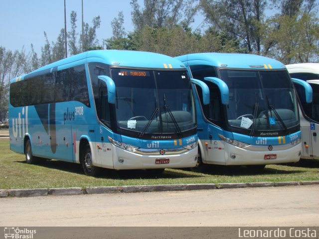 UTIL - União Transporte Interestadual de Luxo 3908 na cidade de Rio de Janeiro, Rio de Janeiro, Brasil, por Leonardo Costa. Número da foto: #2978627.