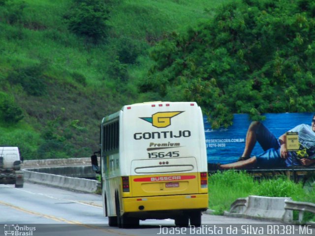 Empresa Gontijo de Transportes 15645 na cidade de Timóteo, Minas Gerais, Brasil, por Joase Batista da Silva. ID da foto: 2981567.