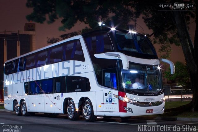 Auto Viação Catarinense 3501 na cidade de Curitiba, Paraná, Brasil, por Nilton Félix da Silva. Número da foto: #2981931.