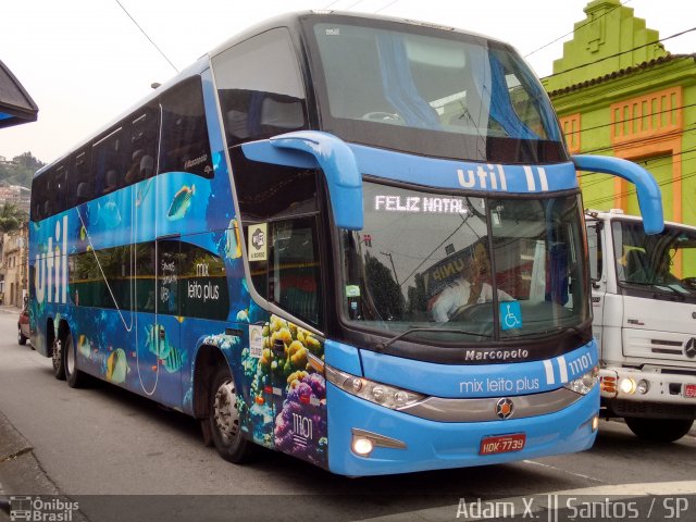 UTIL - União Transporte Interestadual de Luxo 11101 na cidade de Santos, São Paulo, Brasil, por Adam Xavier Rodrigues Lima. ID da foto: 2981797.