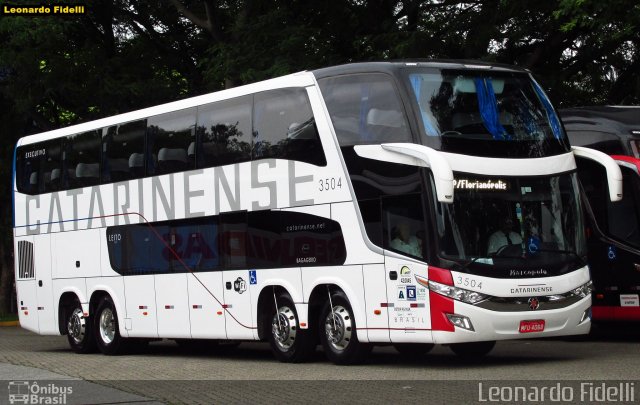 Auto Viação Catarinense 3504 na cidade de São Paulo, São Paulo, Brasil, por Leonardo Fidelli. Número da foto: #2984555.