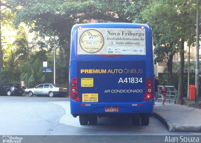 Premium Auto Ônibus A41834 na cidade de Rio de Janeiro, Rio de Janeiro, Brasil, por Alan Souza. Número da foto: #2984194.