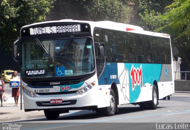 Auto Viação 1001 RJ 108.757 na cidade de Rio de Janeiro, Rio de Janeiro, Brasil, por Lucas Leite. ID da foto: 2990710.