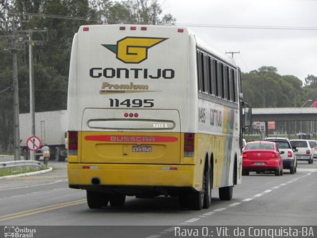 Empresa Gontijo de Transportes 11495 na cidade de Vitória da Conquista, Bahia, Brasil, por Rava Ogawa. ID da foto: 2989507.