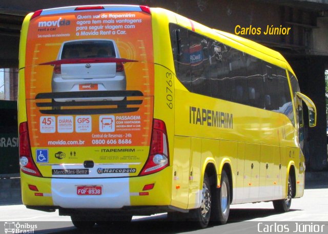 Viação Itapemirim 60763 na cidade de Rio de Janeiro, Rio de Janeiro, Brasil, por Carlos Júnior. Número da foto: #2989410.