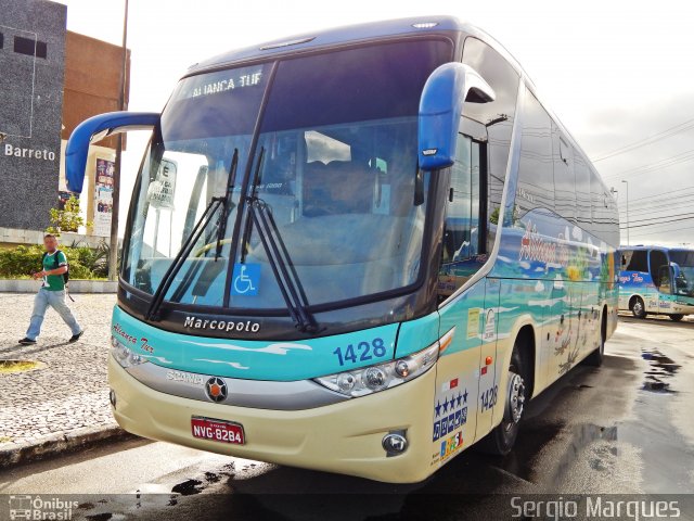 Aliança Tur Transporte de Passageiros e Turismo 1428 na cidade de Aracaju, Sergipe, Brasil, por Sergio Marques . ID da foto: 2953651.