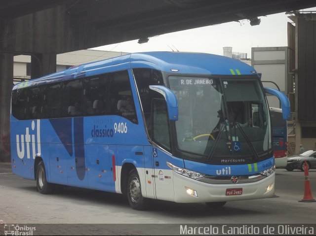 UTIL - União Transporte Interestadual de Luxo 9406 na cidade de Rio de Janeiro, Rio de Janeiro, Brasil, por Marcelo Candido de Oliveira. ID da foto: 2996089.