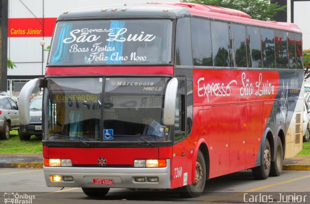 Expresso São Luiz 7260 na cidade de Goiânia, Goiás, Brasil, por Carlos Júnior. Número da foto: #2995928.