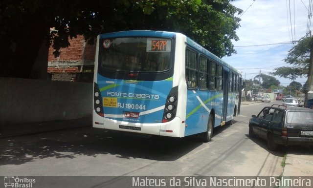 Viação Ponte Coberta RJ 190.044 na cidade de Rio de Janeiro, Rio de Janeiro, Brasil, por Mateus da Silva Nascimento Palmeira. Número da foto: #2998040.