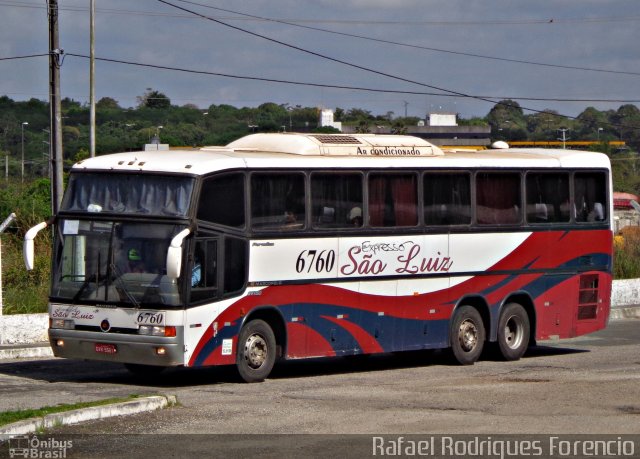 Expresso São Luiz 6760 na cidade de Aracaju, Sergipe, Brasil, por Rafael Rodrigues Forencio. ID da foto: 3001748.