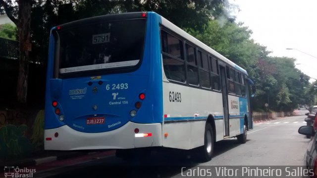 TUPI - Transportes Urbanos Piratininga 6 2493 na cidade de São Paulo, São Paulo, Brasil, por Carlos Vitor Pinheiro Salles. ID da foto: 3002069.