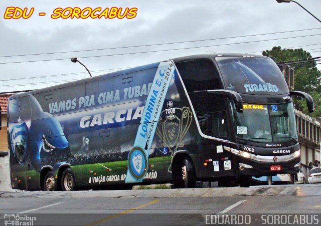 Viação Garcia 7008 na cidade de Sorocaba, São Paulo, Brasil, por EDUARDO - SOROCABUS. ID da foto: 3004101.