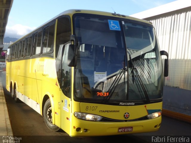 Viação Itapemirim 8107 na cidade de Belo Horizonte, Minas Gerais, Brasil, por Fabri Ferreira. ID da foto: 3004565.