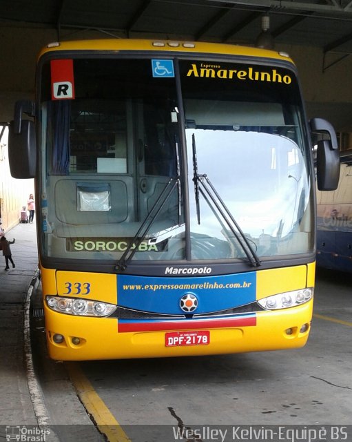 Expresso Amarelinho 333 na cidade de Sorocaba, São Paulo, Brasil, por Weslley Kelvin Batista. Número da foto: #3009554.