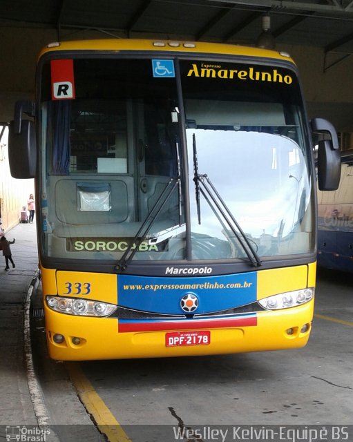 Expresso Amarelinho 333 na cidade de Sorocaba, São Paulo, Brasil, por Weslley Kelvin Batista. ID da foto: 3009554.