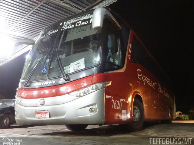 Expresso São Luiz 7620 na cidade de Santa Rita do Araguaia, Goiás, Brasil, por Stefano  Rodrigues dos Santos. Número da foto: #3008795.
