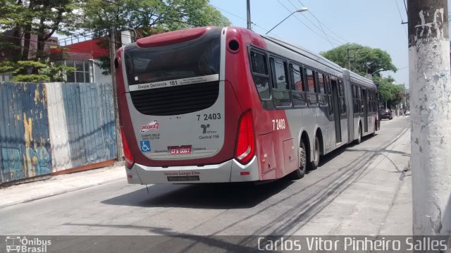Viação Campo Belo 7 2403 na cidade de São Paulo, São Paulo, Brasil, por Carlos Vitor Pinheiro Salles. Número da foto: #3011846.