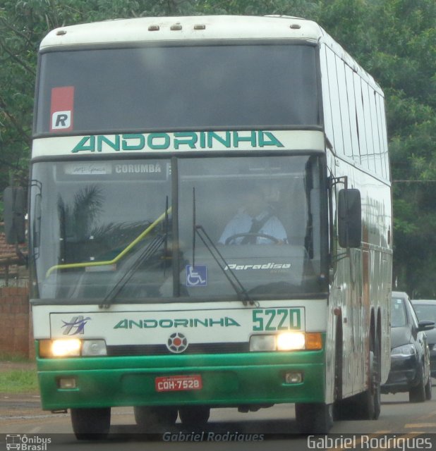 Empresa de Transportes Andorinha 5220 na cidade de Campo Grande, Mato Grosso do Sul, Brasil, por Gabriel Rodrigues. Número da foto: #3011661.