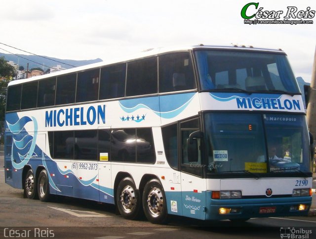 Michelon Turismo 2190 na cidade de Belo Horizonte, Minas Gerais, Brasil, por César Ônibus. ID da foto: 3011109.