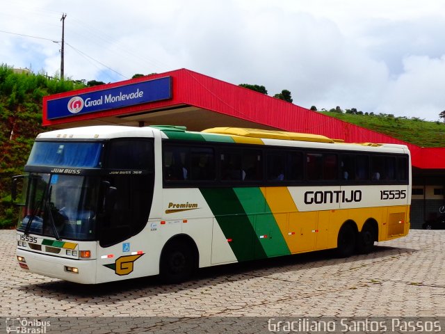 Empresa Gontijo de Transportes 15535 na cidade de João Monlevade, Minas Gerais, Brasil, por Graciliano Santos Passos. ID da foto: 3010880.