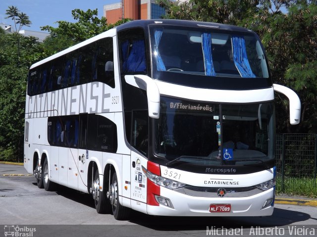 Auto Viação Catarinense 3521 na cidade de São Paulo, São Paulo, Brasil, por Michael  Alberto Vieira. ID da foto: 3014365.