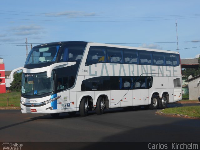 Auto Viação Catarinense 3400 na cidade de Foz do Iguaçu, Paraná, Brasil, por Carlos Kircheim. Número da foto: #2956435.