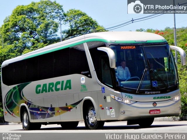 Viação Garcia 7196 na cidade de Maringá, Paraná, Brasil, por Victor Hugo Guedes Pereira. ID da foto: 2955620.