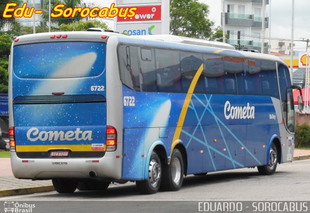 Viação Cometa 6722 na cidade de Sorocaba, São Paulo, Brasil, por EDUARDO - SOROCABUS. ID da foto: 3022225.