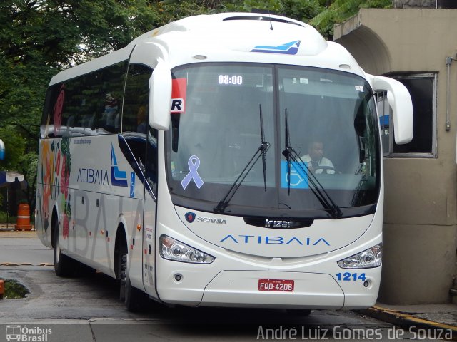 Viação Atibaia São Paulo 1214 na cidade de São Paulo, São Paulo, Brasil, por André Luiz Gomes de Souza. ID da foto: 2958616.