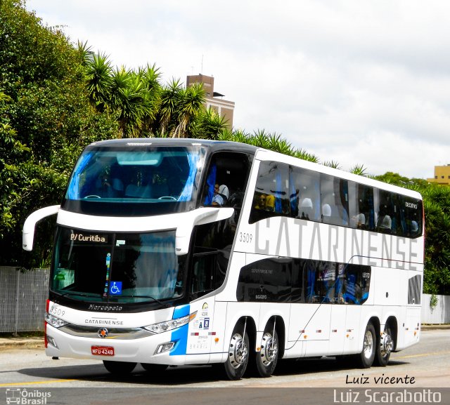 Auto Viação Catarinense 3509 na cidade de Curitiba, Paraná, Brasil, por Luiz Scarabotto . ID da foto: 2960191.