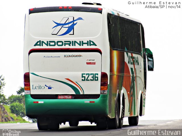 Empresa de Transportes Andorinha 5236 na cidade de Atibaia, São Paulo, Brasil, por Guilherme Estevan. ID da foto: 2960231.