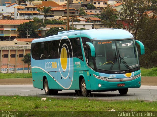 Doce Rio Fretamento e Turismo 8200 na cidade de Belo Horizonte, Minas Gerais, Brasil, por Adão Raimundo Marcelino. Número da foto: #2962597.