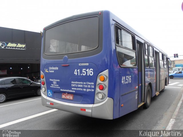 Radial Transporte Coletivo 41.516 na cidade de São Paulo, São Paulo, Brasil, por Kaique Martins. Número da foto: #2961008.