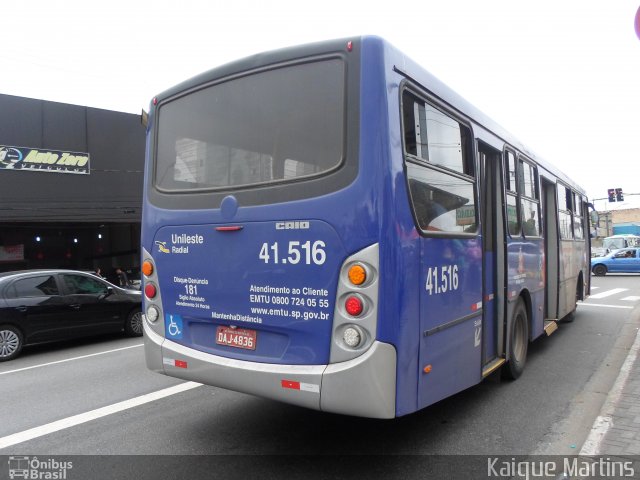 Radial Transporte Coletivo 41.516 na cidade de São Paulo, São Paulo, Brasil, por Kaique Martins. ID da foto: 2961008.