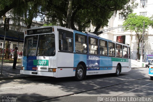 Viação Piracicabana Santos 5303 na cidade de Santos, São Paulo, Brasil, por Ricardo Luiz. Número da foto: #2341289.
