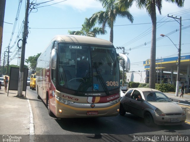 Transportes Única Petrópolis RJ 163.063 na cidade de Duque de Caxias, Rio de Janeiro, Brasil, por Jonas Alcantara. Número da foto: #2362290.