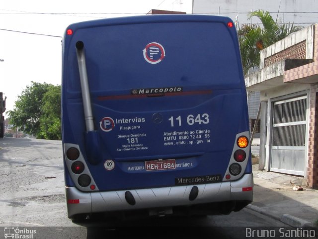 Viação Pirajuçara 11.643 na cidade de Embu das Artes, São Paulo, Brasil, por Bruno Santino. ID da foto: 2363481.