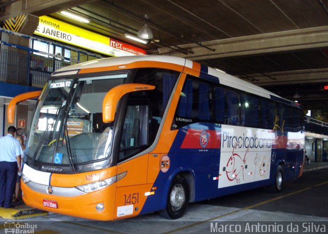 Viação Piracicabana 1451 na cidade de São Bernardo do Campo, São Paulo, Brasil, por Marco Antonio da Silva. Número da foto: #2365482.
