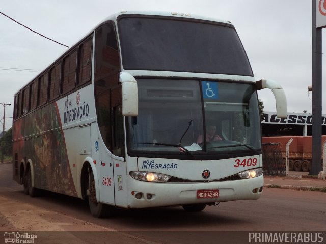 Viação Nova Integração 3409 na cidade de Rondonópolis, Mato Grosso, Brasil, por Alexandre Rodrigo. ID da foto: 2366183.